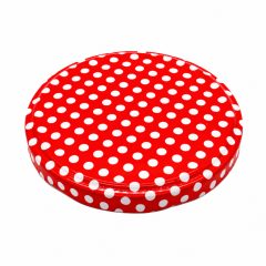 Can lid size 82 - red and white polka dots