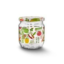 425ml patterned glass-vegetable