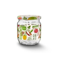 425ml patterned glass-vegetable