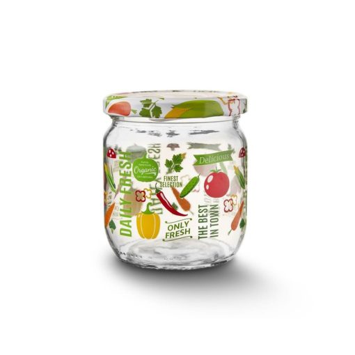 425ml patterned glass-vegetable