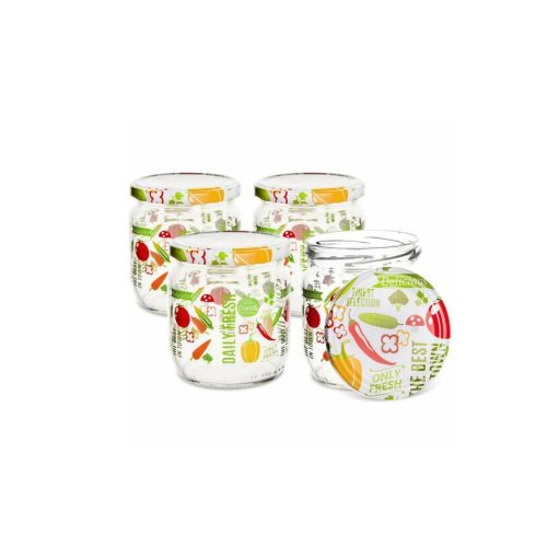 425ml patterned glass-vegetable