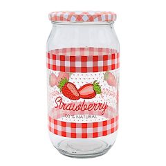 1000ml Jar - Strawberry with lid