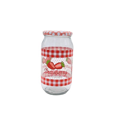 1000 ml jar - with strawberry lid