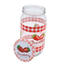 1000ml Jar - Strawberry with lid