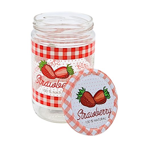 660ml Jar - Strawberry with lid