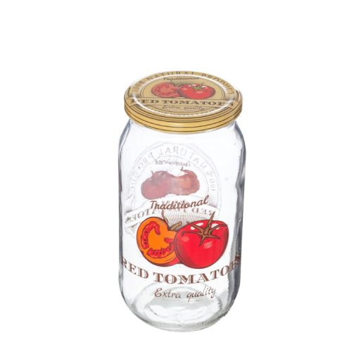660ml patterned glass-tomato