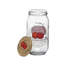660ml patterned glass-tomato