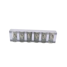 Tin label glass set of 6