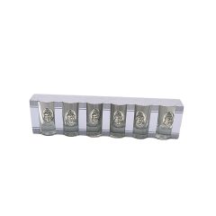 Tin label glass set of 6