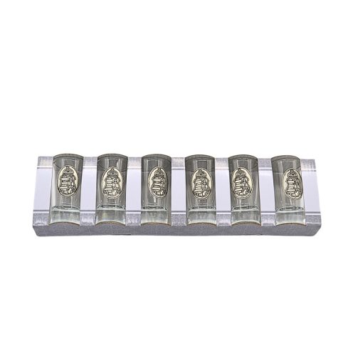 Tin label glass set of 6