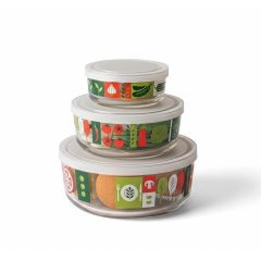 Pachino Glass Storage Jar with Lid 3-Piece