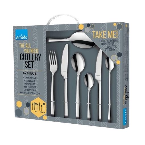 Cutlery set 42 pieces in a gift box with handles - Manille
