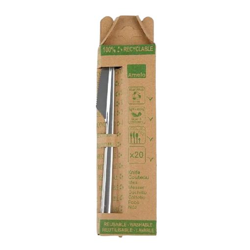 Reusable cutlery in a 20-piece hanging carton