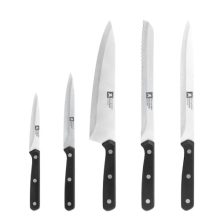 Knife set with wooden holder, 10 pieces