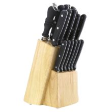 Knife set with wooden holder, 15 pieces