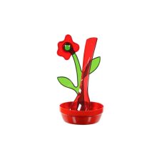 Wooden spoon holder with flowers
