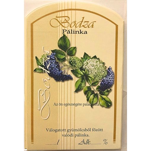 Pálinkás címke - Bodza (nagy)