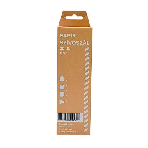 Straws 25 pcs 6mm in a white solid color presentation box