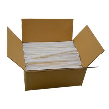 Straws 250 pcs 6mm in a white solid color presentation box, without foil bag, individually packaged