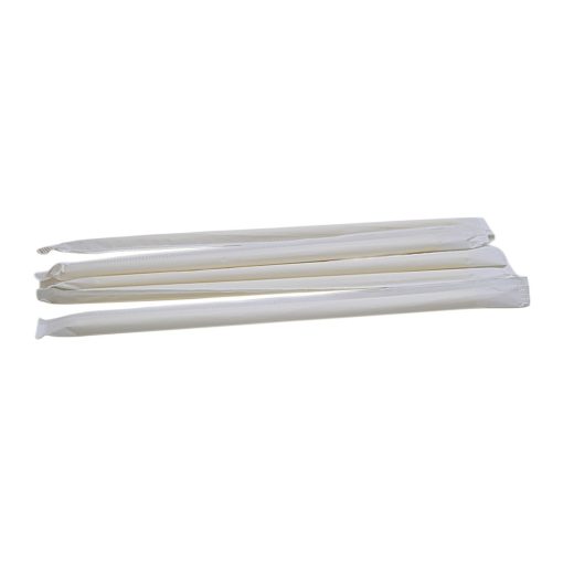 Straws 250 pcs 6mm in a white solid color presentation box, without foil bag, individually packaged